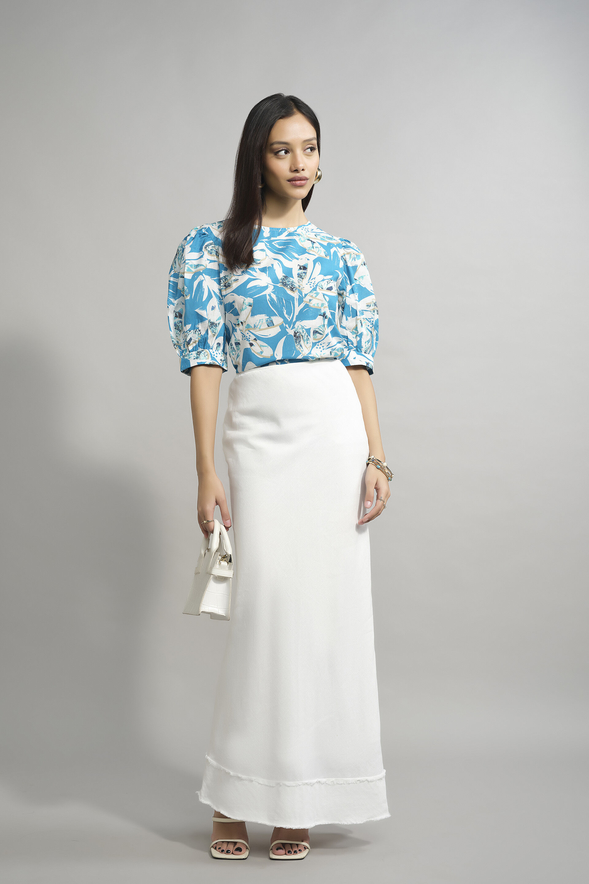 Wild Lilies Top, Blue, image 2